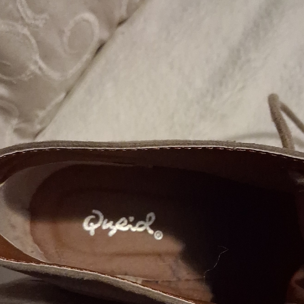 Qupid Grayish Taupe  Lace-Up Heeled Boots - Picture 4 of 7